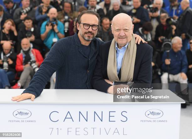 Actor Vincent Perez and director Jean-Paul Rappeneau attend the photocall for "Cyrano De Bergerac" during the 71st annual Cannes Film Festival at...