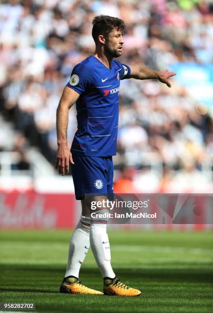 Gary Cahill of Chelsea is seen during the Premier League match between Newcastle United and Chelsea at St. James Park on May 13, 2018 in Newcastle...