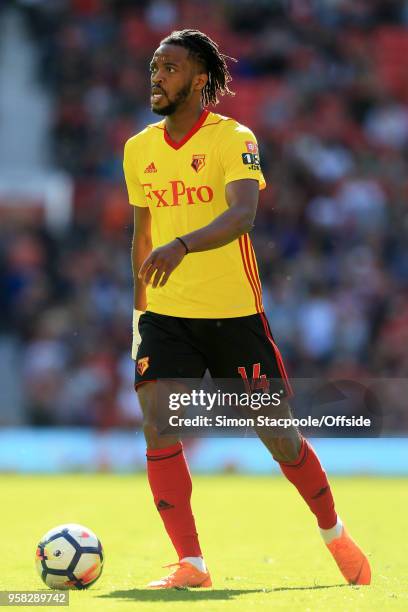 Nathaniel Chalobah of Watford in action during the Premier League match between Manchester United and Watford at Old Trafford on May 13, 2018 in...