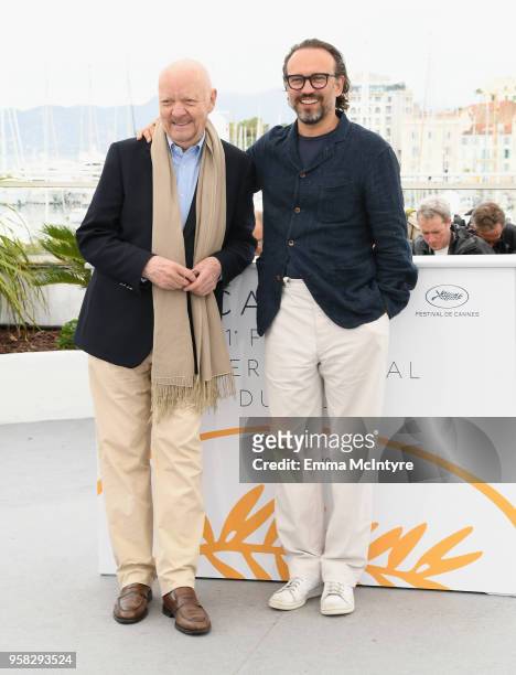 Director Jean-Paul Rappeneau and actor Vincent Perez attend the photocall for "Cyrano De Bergerac" during the 71st annual Cannes Film Festival at...