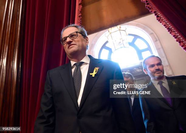 Junts per Catalonia MP and presidential candidate Quim Torra attends a vote session to elect a new regional president at the Catalan parliament in...