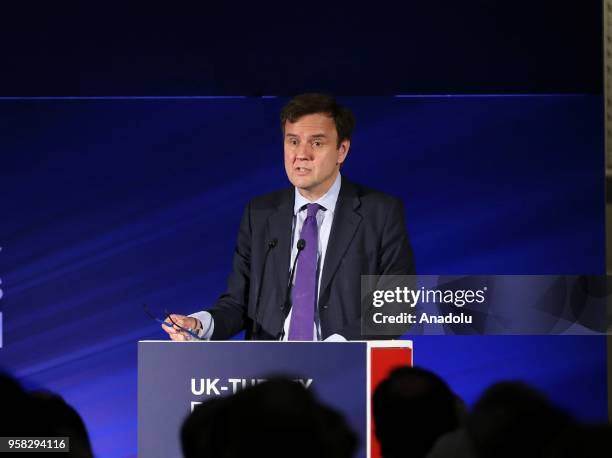 British Chief Secretary to the Treasury, Greg Hands makes a speech during "Turkey - United Kingdom Cooperation on Third Country Infrastructure" panel...