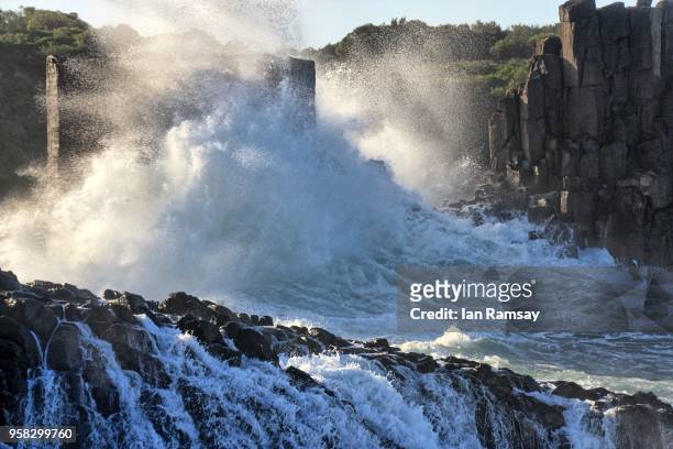 waves at bombo. - kiama stock pictures, royalty-free photos & images