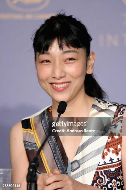 Sakura Ando attends the press conference for "Shoplifters " during the 71st annual Cannes Film Festival at Palais des Festivals on May 14, 2018 in...