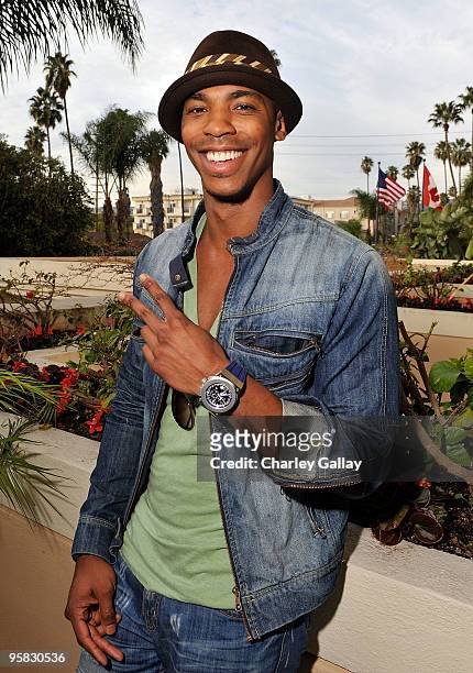 Actor Mehcad Brooks poses at the Invicta Watch Group suite during the HBO Luxury Lounge in honor of the 67th annual Golden Globe Awards held at the...