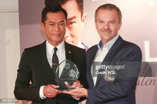 Antonello De Riu , Consul General of Italy in Hong Kong and Macao, presents actor Louis Koo Tin-lok 'Salento Cinema Actor Award' during the 7th Hong...