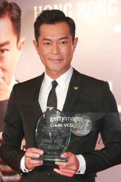 Actor Louis Koo Tin-lok attends the 7th Hong Kong Salento International Film Festival 2018 and is awarded the 'Salento Cinema Actor Award' on May 13,...