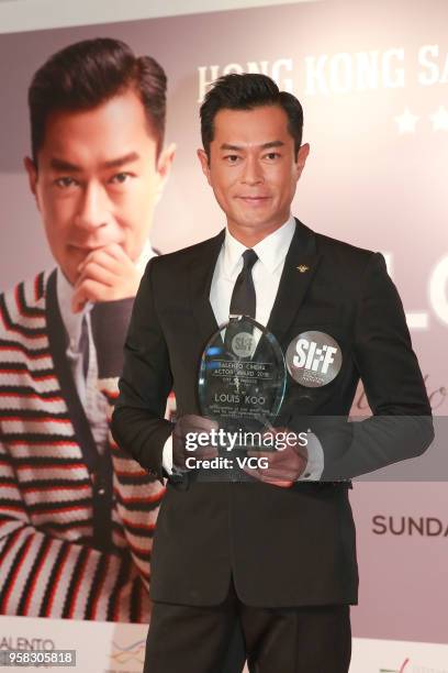 Actor Louis Koo Tin-lok attends the 7th Hong Kong Salento International Film Festival 2018 and is awarded the 'Salento Cinema Actor Award' on May 13,...