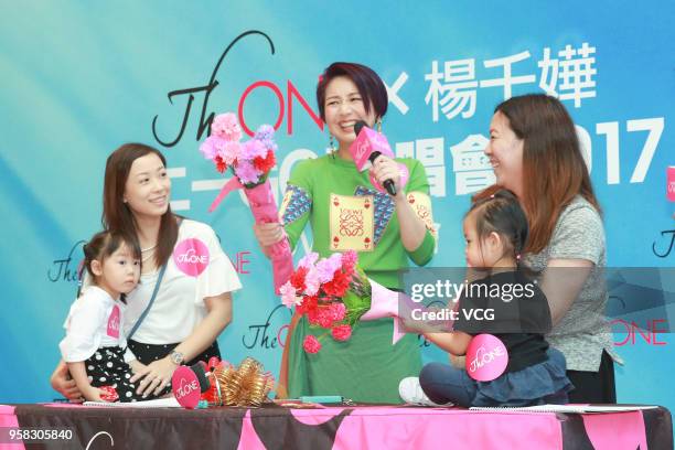 Singer Miriam Yeung attends 'Miriam Yeung 321 Go! Concert Live 2017 ' autograph session on May 13, 2018 in Hong Kong, Hong Kong.