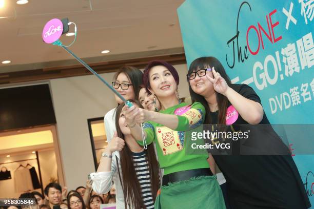Singer Miriam Yeung attends 'Miriam Yeung 321 Go! Concert Live 2017 ' autograph session on May 13, 2018 in Hong Kong, Hong Kong.