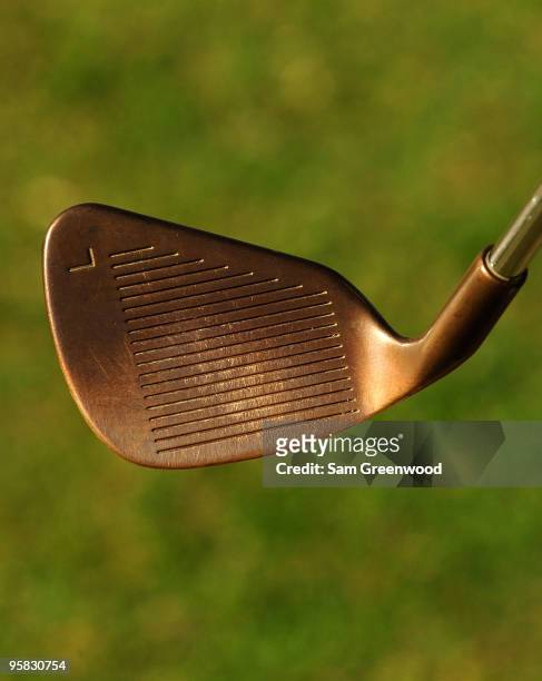 View of a lob wedge that has square grooves during the final round of the Sony Open at Waialae Country Club on January 17, 2010 in Honolulu, Hawaii.