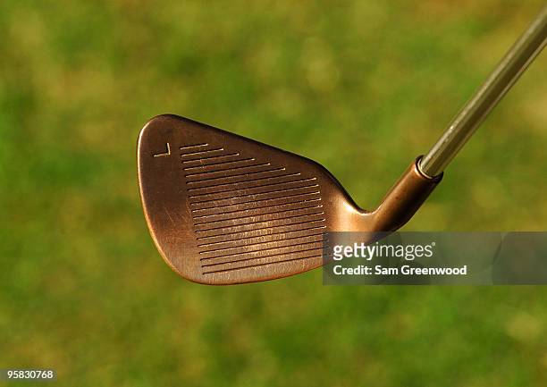 View of a lob wedge that has square grooves during the final round of the Sony Open at Waialae Country Club on January 17, 2010 in Honolulu, Hawaii.