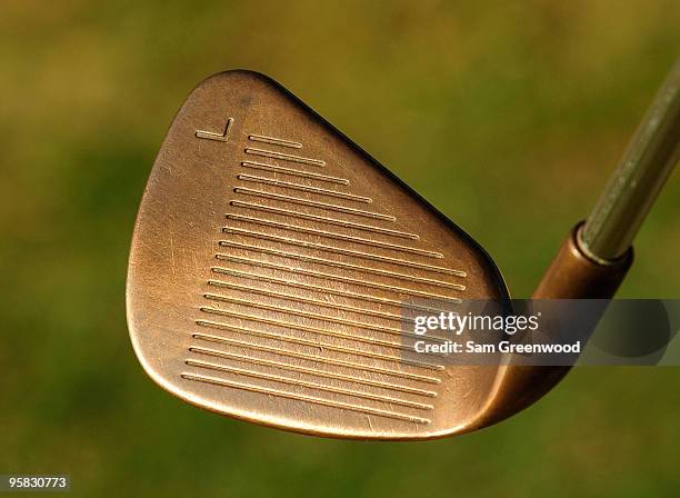 View of a lob wedge that has square grooves during the final round of the Sony Open at Waialae Country Club on January 17, 2010 in Honolulu, Hawaii.