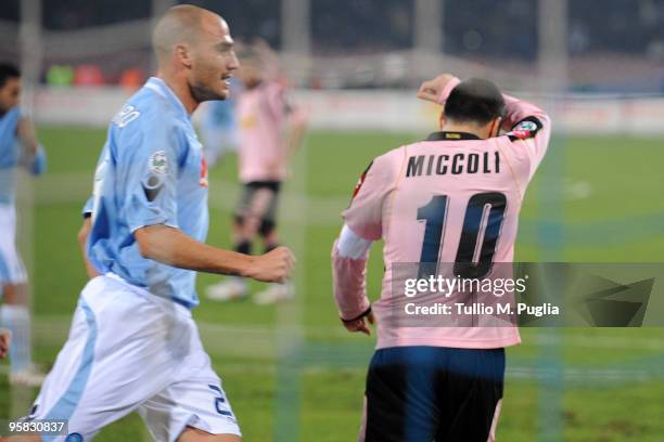 Fabrizio Miccoli of Palermo looks dejected after missing a penalty during the Serie A match between SSC Napoli and US Citta di Palermo at Stadio San...