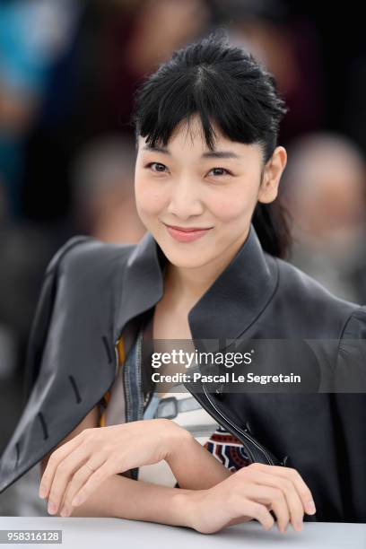 Sakura Ando attends the photocall for "Shoplifters " during the 71st annual Cannes Film Festival at Palais des Festivals on May 14, 2018 in Cannes,...