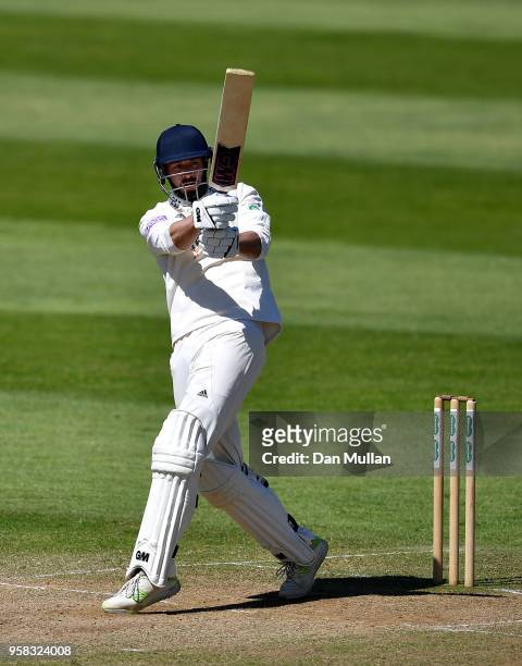 James Vince of Hampshire bats during day four of the Specsavers County Championship Division One between Somerset and Hampshire at The Cooper...