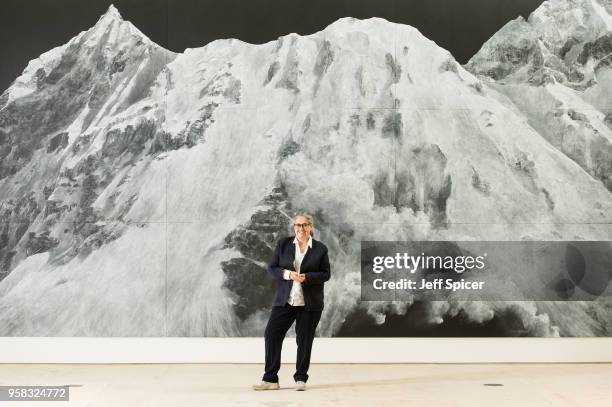 Artist Tacita Dean pictured with her work 'The Montafon Letter' in her exhibition 'Landscape' at the launch of the new Royal Academy of Arts at Royal...