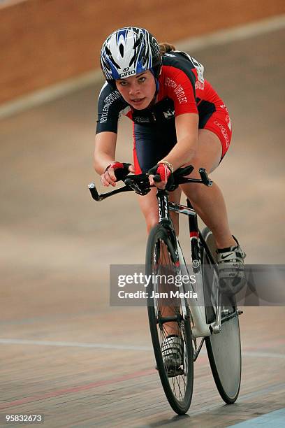 Nancy Arreola competes during the national cycling championship Copa Federacion at the National Center for High Performance on January 17, 2010 in...