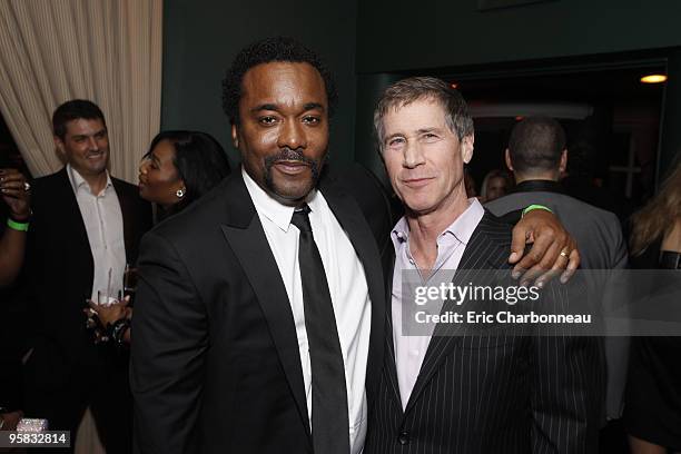 Director Lee Daniels and Lionsgate's Jon Feltheimer at Lionsgate pre Golden Globe party at the Polo Lounge at the Beverly Hills Hotel on January 16,...