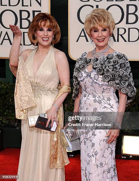 Actresses Kat Kramer and mother Karen Kramer arrive at the 67th Annual Golden Globe Awards held at The Beverly Hilton Hotel on January 17, 2010 in...