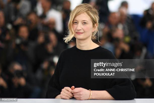 Italian actress Alba Rohrwacher poses on May 14, 2018 during a photocall for the film "Happy As Lazzaro " at the 71st edition of the Cannes Film...