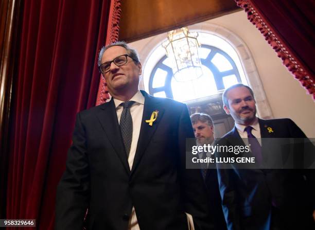 Junts per Catalonia MP and presidential candidate Quim Torra attends a vote session to elect a new regional president at the Catalan parliament in...