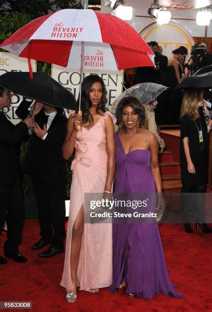 Actress Alfre Woodard and daughter Mavis Spencer arrive at the 67th Annual Golden Globe Awards at The Beverly Hilton Hotel on January 17, 2010 in...