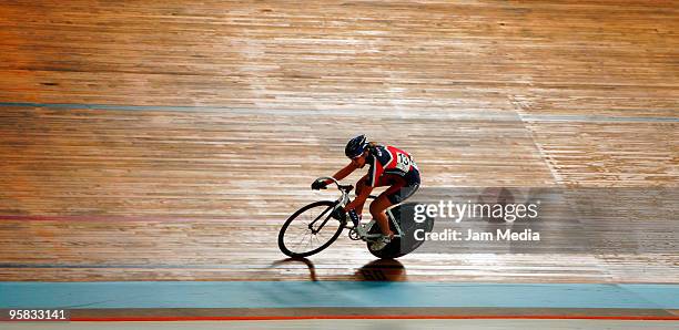 Carolina Leal competes during the national cycling championship Copa Federacion at National Center for High Performance on January 17, 2010 in Mexico...