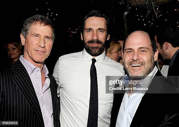 Lionsgate CEO Jon Feltheimer, actor Jon Hamm, "Mad Men" series creator and executive producer Matthew Weiner attend the Lionsgate Golden Globe Party...