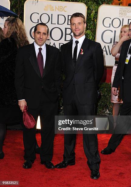 Actors Peter Jacobson and Jesse Spencer arrive at the 67th Annual Golden Globe Awards at The Beverly Hilton Hotel on January 17, 2010 in Beverly...