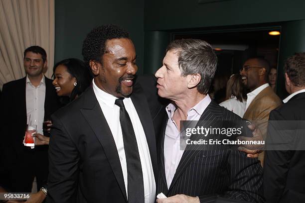 Director Lee Daniels and Lionsgate's Jon Feltheimer at Lionsgate pre Golden Globe party at the Polo Lounge at the Beverly Hills Hotel on January 16,...