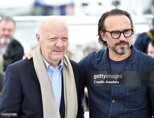 French director Jean-Paul Rappeneau and French actor Vincent Perez pose for the film 'Cyrano De Bergerac' at the 71st Cannes Film Festival, France on...