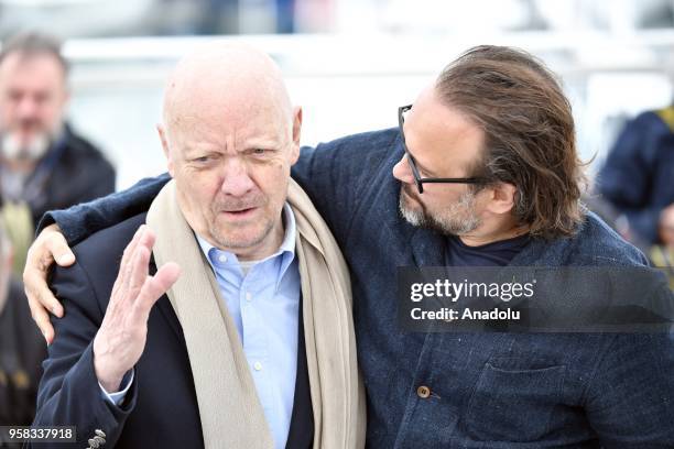 French director Jean-Paul Rappeneau and French actor Vincent Perez pose for the film 'Cyrano De Bergerac' at the 71st Cannes Film Festival, France on...