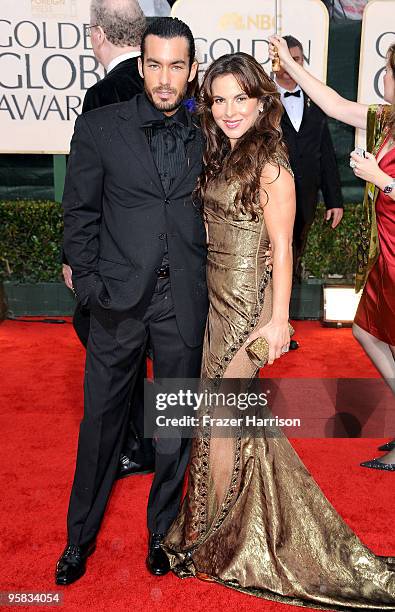 Actor Aaron Diaz and TV personality Kate del Castillo arrive at the 67th Annual Golden Globe Awards held at The Beverly Hilton Hotel on January 17,...