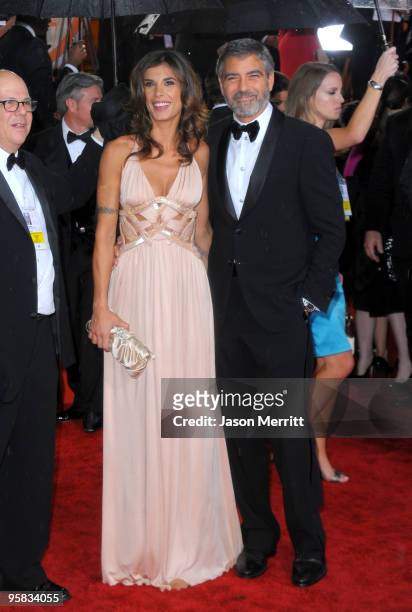 Actor George Clooney and Elisabetta Canalis arrive at the 67th Annual Golden Globe Awards held at The Beverly Hilton Hotel on January 17, 2010 in...