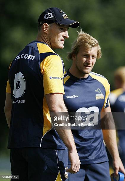 Stirling Mortlock during a Brumbies Super-14 training session at Griffith Oval on January 18, 2010 in Canberra, Australia.