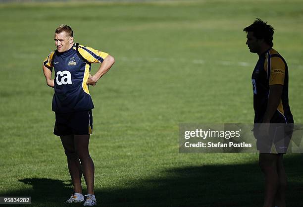 Matt Giteau during a Brumbies Super-14 training session at Griffith Oval on January 18, 2010 in Canberra, Australia.