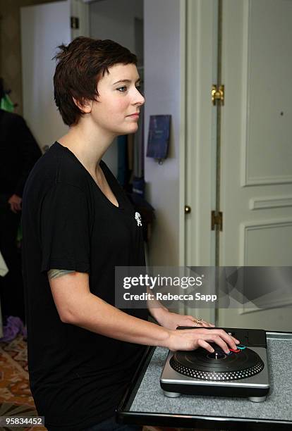 Writer Diablo Cody visits the Activision display during the HBO Luxury Lounge in honor of the 67th annual Golden Globe Awards held at the Four...