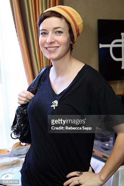 Writer Diablo Cody poses at the Block Headwear display during the HBO Luxury Lounge in honor of the 67th annual Golden Globe Awards held at the Four...