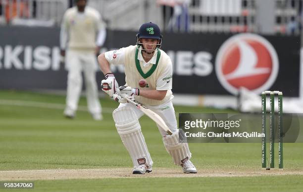 William Porterfield of Ireland during the fourth day of the international test cricket match between Ireland and Pakistan on May 14, 2018 in...