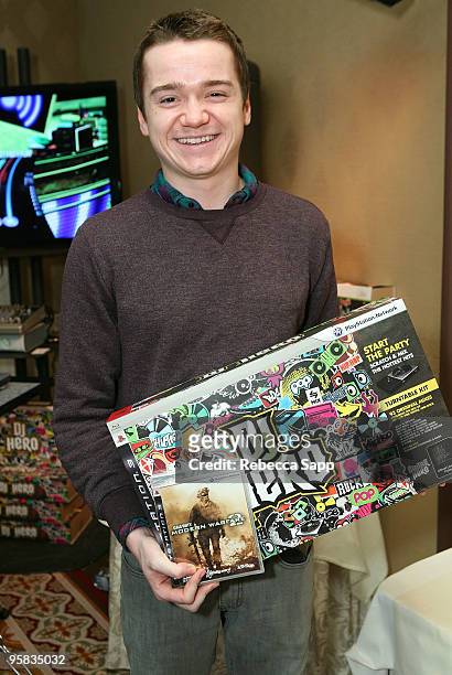 Actor Dan Byrd visits the Activision display during the HBO Luxury Lounge in honor of the 67th annual Golden Globe Awards held at the Four Seasons...