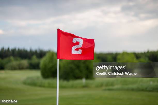 playing golf - drapeau de golf photos et images de collection