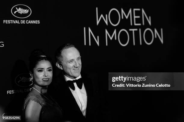 Salma Hayek Pinault and Francois-Henri Pinault attend the Women in Motion Awards Dinner, presented by Kering and the 71th Cannes Film Festival, at...