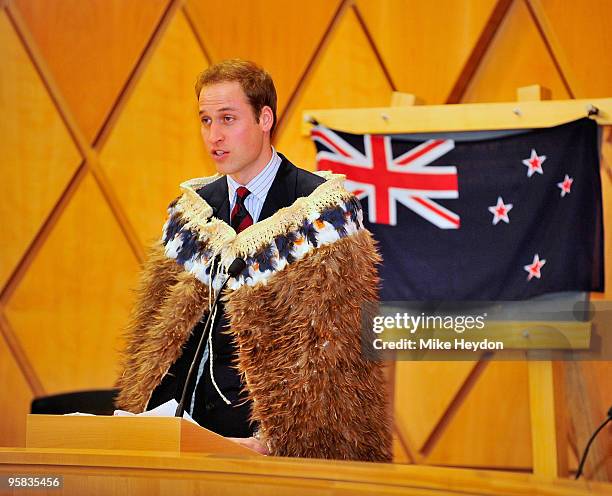Prince William officially opens the Supreme Court on the second day of his visit to New Zealand on January 18, 2010 in Wellington, New Zealand. HRH...