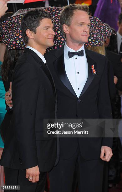 Actor Neil Patrick Harris and boyfriend David Burtka arrive at the 67th Annual Golden Globe Awards held at The Beverly Hilton Hotel on January 17,...
