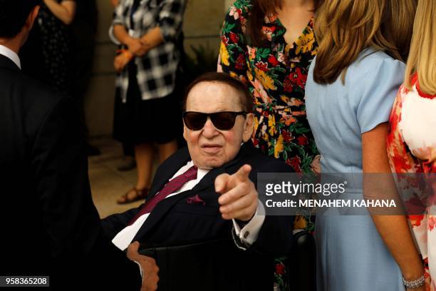 Chairman and chief executive officer of the Las Vegas Sands Corporation Sheldon Adelson arrives ahead of the inauguration of the US embassy in...