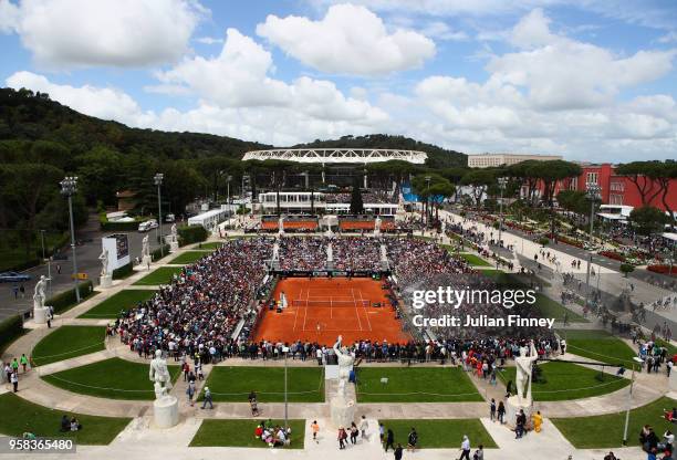 General view during the Women's singles first round match between Aleksandra Krunic of Serbia and Roberta Vinci of Italy and on day two of the...