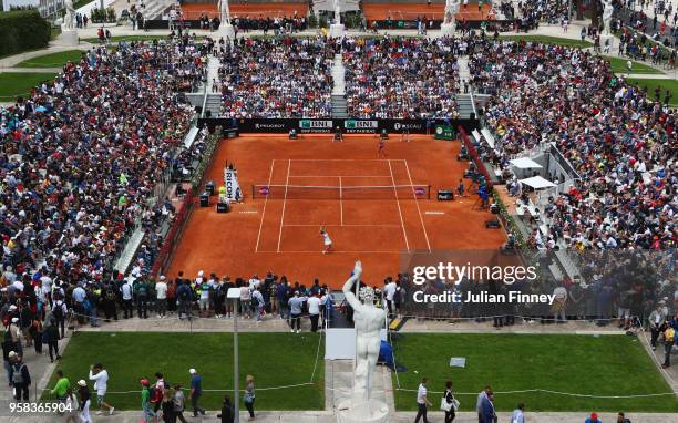 General view during the Women's singles first round match between Aleksandra Krunic of Serbia and Roberta Vinci of Italy on day two of the...