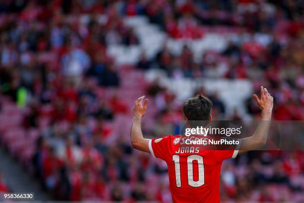 Benfcas Forward Jonas from Brazil during the Premier League 2017/18 match between SL Benfica and Moreirense FC, at Estadio da Luz on May 13, 2018 in...