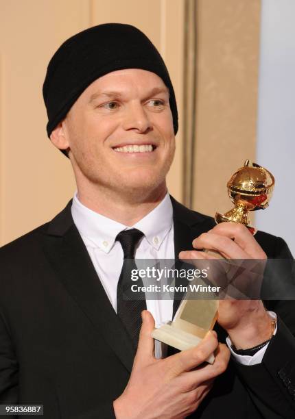 Actor Michael C. Hall poses with his Best Performance by an Actor in a Television Series - Drama award for "Dexter" in the press room at the 67th...